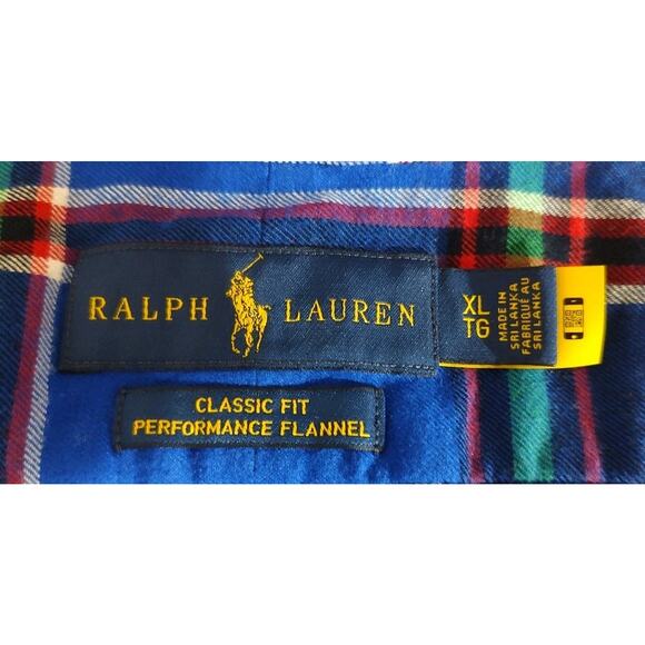Men's Ralph Lauren Classic Fit Performance Flannel Long Sleeve Plaid Shirt - XL - Picture 4 of 4